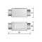 DKC / ДКС Коробка протяжная алюминиевая, 2 ввода 180 градусов, М32х1,5 ,IP55, 146х45х57мм - 1
