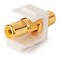 Hyperline Вставка формата Keystone Jack с проходным адаптером RCA (желтый), Hex. type, gold plated, ROHS, белая - 1