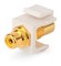 Hyperline Вставка формата Keystone Jack с проходным адаптером RCA (желтый), Hex. type, gold plated, ROHS, белая - 2