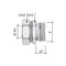 DKC / ДКС Муфта металлорукав-коробка, ф26мм, IP40/IP44/IP66/IP67, М25х1,5 наружная резьба, никелированная латунь - 3