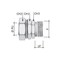 DKC / ДКС Муфта поворотная металлорукав-коробка, ф26мм, IP40/IP44/IP66/IP67, М32х1,5 наружная резьба, никелированная латунь - 7