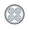 Hyperline (FTP16W-C5-SOLID-IN-LSZH) Кабель витая пара, экранированная F/UTP, категория 5, 16 пар (4 пары (24 AWG)х4), одножильный (solid), каждый 4х парник: экран-фольга, LSZH оболочка, LSZH нг(А)-HF, –20°C - +60°C, серый - 13