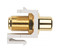 Hyperline Вставка формата Keystone Jack, F-type / RCA зеленый (IN/OUT), gold plated, ROHS, белая - 40
