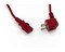 Hyperline Кабель питания компьютера (Schuko+C13) (3x1.0), 10A, угловая вилка, 3 м, цвет красный - 21
