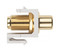 Hyperline Вставка формата Keystone Jack, F-type / RCA красный (IN/OUT), gold plated, ROHS, белая - 55