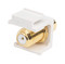 Hyperline Вставка формата Keystone Jack, F-type / RCA зеленый (IN/OUT), gold plated, ROHS, белая - 57