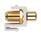 Hyperline Вставка формата Keystone Jack, F-type / RCA синий (IN/OUT), gold plated, ROHS, белая - 58