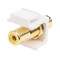 Hyperline Вставка формата Keystone Jack с проходным адаптером RCA (желтый), Hex. type, gold plated, ROHS, белая - 117