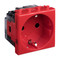 DKC / ДКС Розетка "Красный квадрат", 2P+E, с з/ш, 2 мод., Avanti - 119