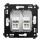DKC / ДКС Розетка RJ-45 в стену, кат.6 двойная, "Белое облако", Avanti - 120