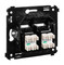 DKC / ДКС Розетка телефонная в стену двойная, "Черный квадрат", Avanti - 121
