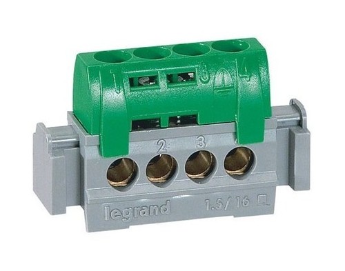 LEGRAND 04830 Клеммник зелёный 4x1.5-16мм2