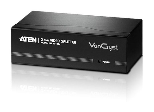 ATEN/VANCRYST Разветвитель, электрон,, SVGA, 1> 2 монитора 450MHz, 65 метр,, F>M, без шнуров, Б,П, 220> 5V, (2048*1536 60Hz)