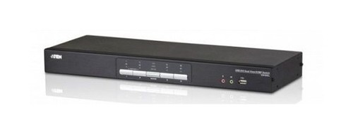 ATEN Переключатель, электрон., KVM+Audio+USB 2.0, 1 user USB+2xDVI => 4 cpu USB+8xDVI, со шнурами USB/DVI Dual Link 4х1.8м.+DVI Dual Link 4х1.8м., 2560x1600, настол., исп.спец.шнуры, без OSD, некаскад