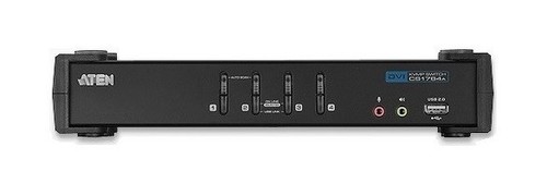 ATEN Переключатель, электрон., KVM+Audio+USB 2.0, 1 user USB+DVI => 4 cpu USB+DVI, со шнур. USB 4х1.8м., 1920x1200 60Hz, настол., исп.стандарт.шнуры, без OSD, некаскад., (WIN98SE/ME/2000/XP/2003/Vista/7/MAC/Linux/SUN/FreeBSD;USB Hub 2 порт