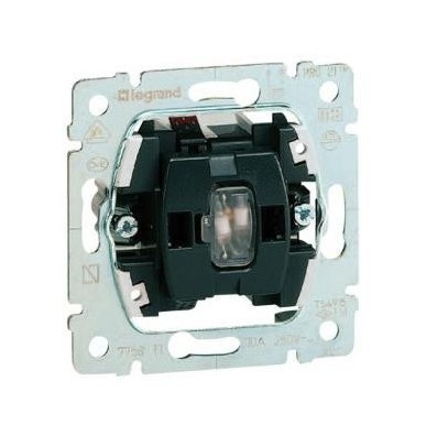 LEGRAND Выключатель с подсветкой (зел.лампа), IP44 10AX 250В, Galea Life