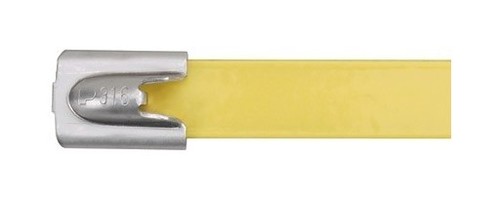 PANDUIT Стальная неразъемная кабельная стяжка PAN-STEEL™с металлическим замком, 521 x 7.9 мм, цвет желтый (50 шт.)