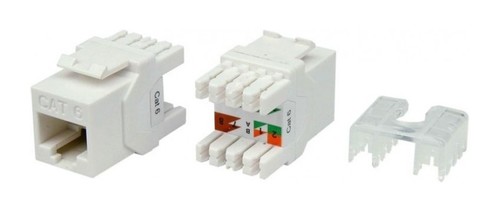 Hyperline Вставка Keystone Jack RJ-45(8P8C), категория 6, тип 180 градусов, белая