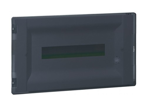 LEGRAND Распределительный щиток Practibox3 скрытого монтажа, IP 40, IK 07, 1 рейка, 18 модулей, с клеммиком заземления, прозрачная дверь