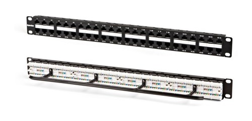 Hyperline Патч-панель высокой плотности 19", 1U, 48 портов RJ-45, категория 5e, Dual IDC