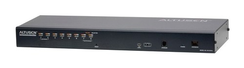 ATEN Переключатель, электрон., KVM, 1 local user PS2/USB+VGA+1 IP user => 8 cpu (PS2/USB/Sun+VGA)/RS232, без модулей, 1600x1200 60Hz (30м), 1U 19", исп.спец.модули и UTP, OSD, каскад 128