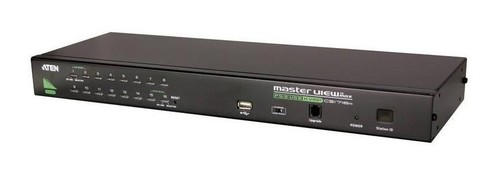 ATEN KVM Переключатель, электрон,1 user PS2/USB+VGA =>16 cpu PS2/USB+VGA, со шнурами USB 2х1,8м,, 2048x1536, 1U 19", исп,спец,шнуры, OSD, каскад 512