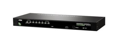 ATEN Переключатель, электрон., KVM, 1 user PS2/USB+VGA => 8 cpu PS2/USB+VGA, со шнуром для подключ. консоли PS2/USB 0.27м., 2048x1536, 1U 19", исп.спец.шнуры, OSD, каскад 64/2 уровня