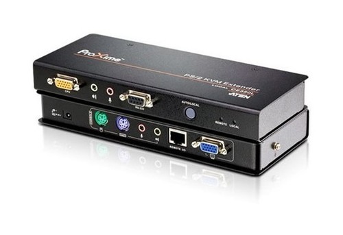 ATEN Удлинитель, SVGA+KBD&MOUSE PS/2+AUDIO+RS232, 150 метр., SPHD17+HD-DB15+2x6MINIDIN+2xMINI JACK+DB9, Female, без шнуров, Б.П. 220> 5.3V, (2 консоли;макс.разр. 1600х1200 60Hz (150м)/1920x1200 60Hz (30м);DDC2B;защита ESD/перенапряжения)