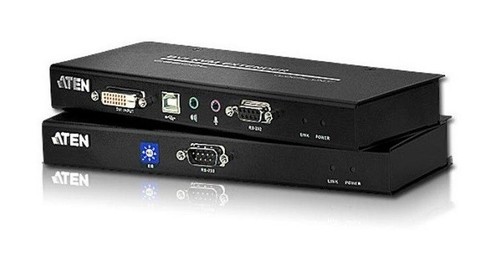 ATEN Удлинитель, DVI Single Link+KBD&MOUSE USB+AUDIO+RS232, 60 метр., DVI-D+2xUSB A-тип+2xMINI JACK+DB9, Female, с KVM-шнуром USB DVI-D Single Link 1x1.8м., Б.П. 220> 5.3V, (макс.разреш.1920х1200 60Hz (30м)/1024x768 60Hz (60м);защита ESD