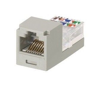 PANDUIT Модуль Mini-Com® медный, неэкранированный (UTP), категория 3, RJ12, 6-позиционный, 6-проводной (6P6C), тип Leadframe, цветовое кодирование заделочного колпачка по схеме разводки USOC, серый