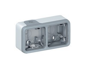 LEGRAND 69672 Коробка для накладного монтажа ,IP 55, 2П, горизонтальная, серая, Plexo