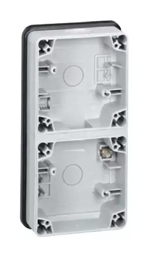 LEGRAND Монтажная коробка 2 поста, вертикальная установка, серая, Plexo