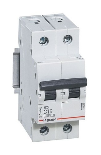 LEGRAND Автоматический выключатель, серия RX3, С16A, 4.5kA, 2-полюсный