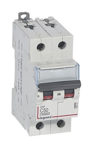 LEGRAND Автоматический выключатель, серия DX3, С50A, 15kA, 2-полюсный