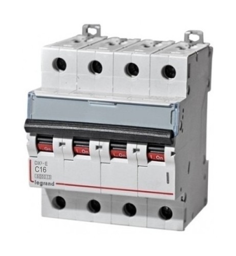 LEGRAND Автоматический выключатель, серия DX3-E, С16A, 6kA, 4-полюсный