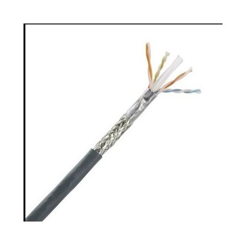 PANDUIT (PSFL6004DG-ED) (500 м) Кабель витая пара, экранированная SF/UTP, категория 6, 4 пары (23 AWG), одножильный (solid), экран - фольга + медная оплетка, с разделителем, LSZH IEC 60332-1 (нг-HFLTx), -20°C - +60°C, темно-серый