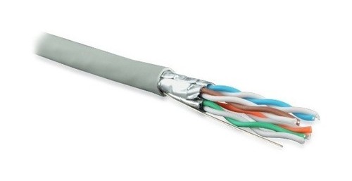 Hyperline (500 м) Кабель витая пара, экранир. U/FTP, кат. 6, 4 пары (23 AWG), одножил. (solid), кажд.пара в фольге, LSZH, нг(А)-HF, –20°C–+60°C, серый-гарантия: 15 лет компон., 25 лет системная