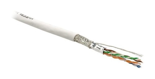 Hyperline (500 м) Кабель витая пара, экранированная SF/UTP, категория 6, 4 пары (26 AWG), многожильный (patch), экран - фольга + медная оплетка, LSZH, серый