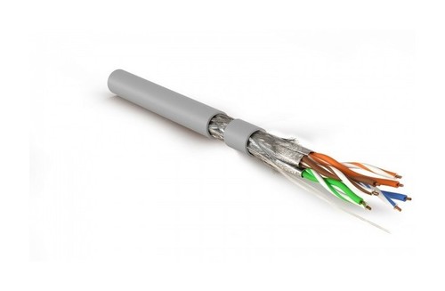 Hyperline (500 м) Кабель витая пара, экранированная S/FTP, категория 7A (1000MHz), 4 пары (23 AWG), одножильный (solid), LSZH (нг(А)-HF), серый