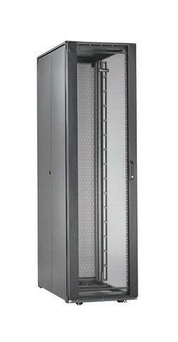 PANDUIT Шкаф напольный Net-Access 45U, 2160x800x1067 мм (ВхШхГ)с перф.перед.дверью, перф.двустворч.задн.дверь, две бок.стенки, 19" проф.под квадр.гайки (2 комп), кроншт.для POU (1 комп), кабел.орг.(1 комп), ролики, черный (замена CS1)