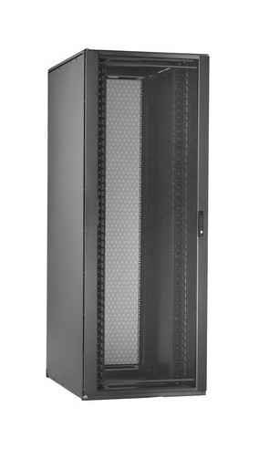 PANDUIT Шкаф напольный Net-Access™ N-Type, 48U, 2267x800x1219мм (ВхШхГ), с перфорированной передней дверью с односторонним открытием, с двумя боковыми панелями, с направляющими под закладные гайки, цвет черный