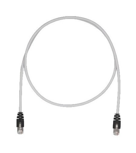 PANDUIT Патч-корд TX5e F/UTP, Cat.5e, с модульными разъёмами PAN-PLUG™ на обоих концах, 26 AWG, 3 м, серый с черными колпачками