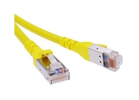 DKC / ДКС Патч-корд экранированный CAT6A SF/UTP 4х2, LSZH, желтый, 2.0м