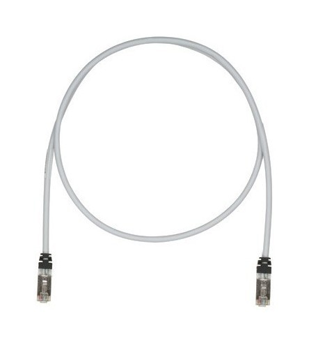 PANDUIT Патч-корд TX6 PLUS S/FTP, 10Gig, Cat.6А, с модульными разъемами TX6™ PLUS на обоих концах, 10 м, серый с черными колпачками