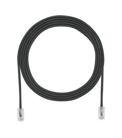 PANDUIT Патч-корд малого диаметра (4,7мм) с модульными разъёмами RJ-45 Pan-Plug™ на обоих концах, 28 AWG, UTP, Cat.6A, LSZH, 2 м, черный