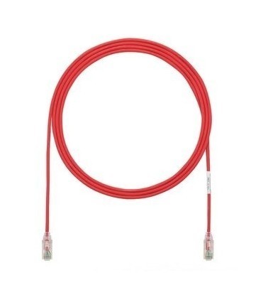 PANDUIT Патч-корд малого диаметра (4,7мм) с модульными разъёмами RJ-45 Pan-Plug™ на обоих концах, 28 AWG, UTP, Cat.6A, LSZH, 2 м, красный