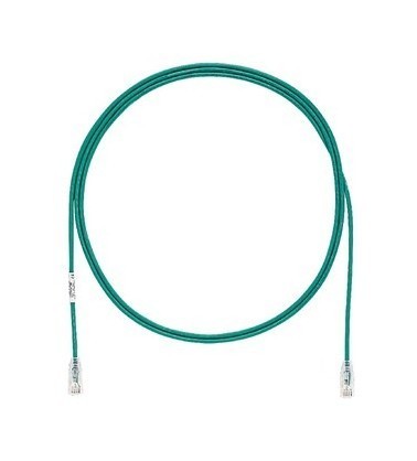 PANDUIT Патч-корд малого диаметра (4,7мм) с модульными разъёмами RJ-45 Pan-Plug™ на обоих концах, 28 AWG, UTP, Cat.6A, LSZH, 15 м, зеленый
