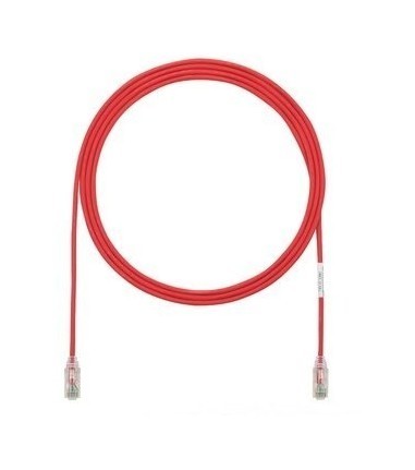 PANDUIT Патч-корд малого диаметра (4,7мм) с модульными разъёмами RJ-45 Pan-Plug™ на обоих концах, 28 AWG, UTP, Cat.6A, LSZH, 15 м, красный