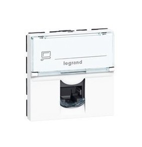 LEGRAND Модуль розетки компьютерной RJ-45, кат. 5e, UTP, 2М, белый, Mosaic