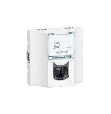 LEGRAND 78620 Модуль розетки компьютерной проходной RJ-45, кат. 5e, UTP, 2М, белый, Mosaic